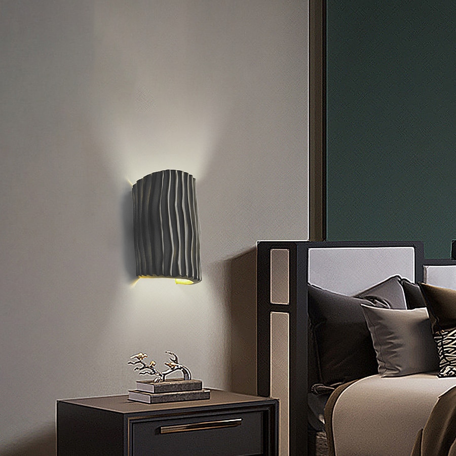 lampada da parete a led striscia design 10 "resina 5w moderna sfondo a led lampada da parete soggiorno camera da letto comodino applique da parete per interni ligting applique bianco caldo 1 pz del 2025 a $82.99 –P8