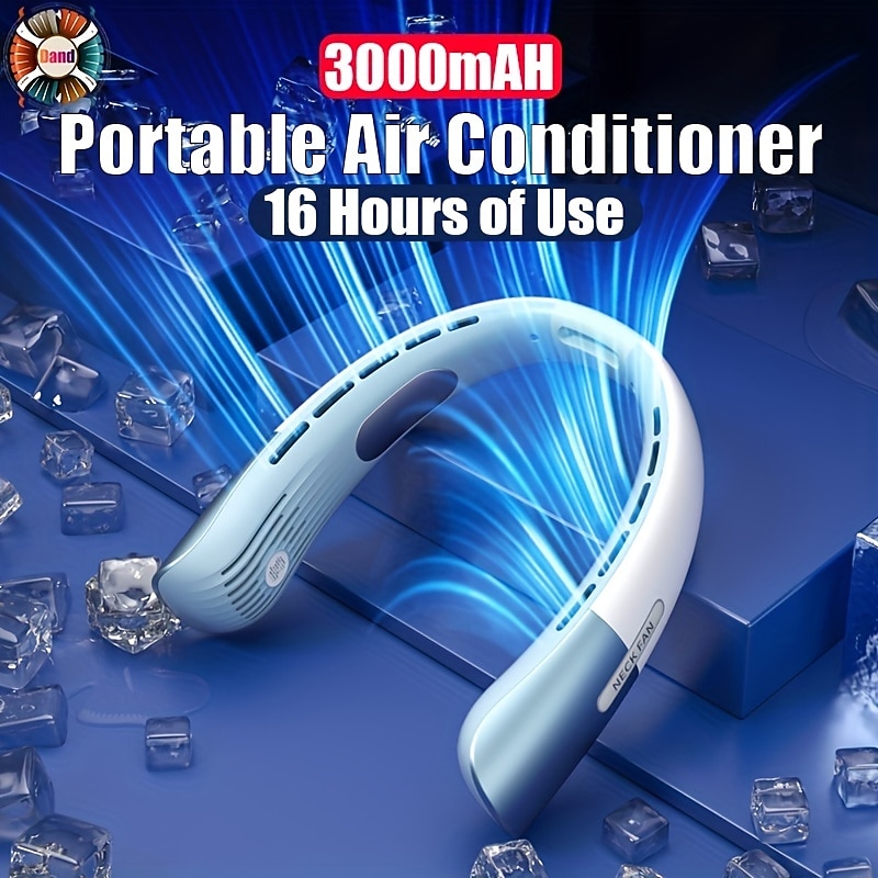 2025年 ブレードレス首掛けファン – 4000mAh充電式冷却ファン、夏の屋外での冷気循環用  コレクション – $26.99 –P1