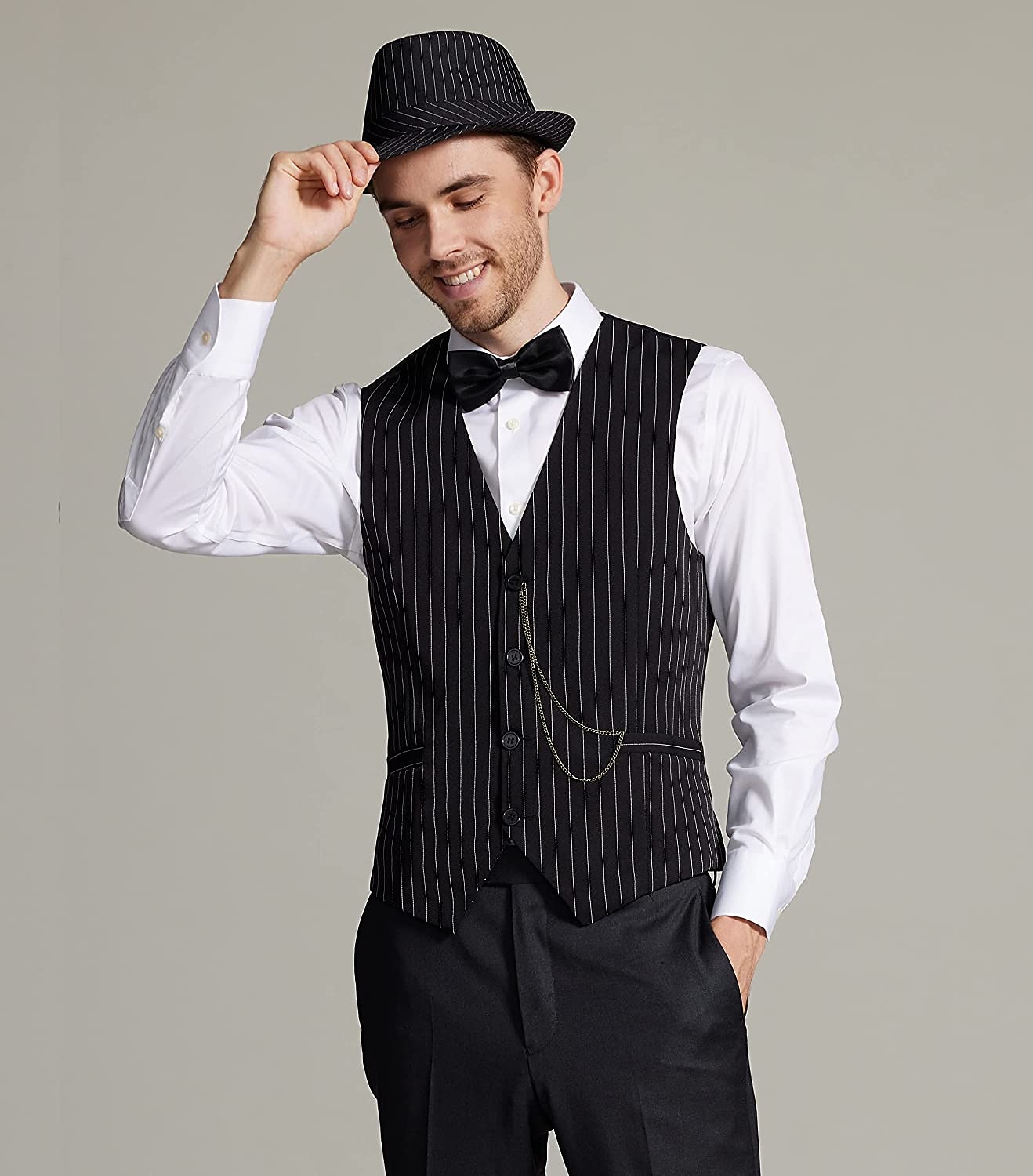 Retro Řvoucí 20s 20. léta 20. století Úbory Tričko Vesta Gentleman Gangster Pevná barva Běžný Pánské předvečer Všech svatých Karneval Nový rok Večírek Maturitní ples loučení se svobodou nevěsty 2025 - $56.99 –P7