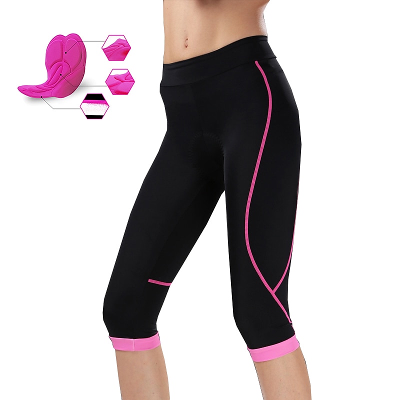 Damen ¾ Radhose Fahhrad 3/4  Sporthose MTB Mountain Rennrad Sport 3D-Pad Atmungsaktiv Schnelltrocknend Feuchtigkeitsableitung Rosa Rot Spandex Bekleidung Fahrradbekleidung 2025 - $25.99 –P1