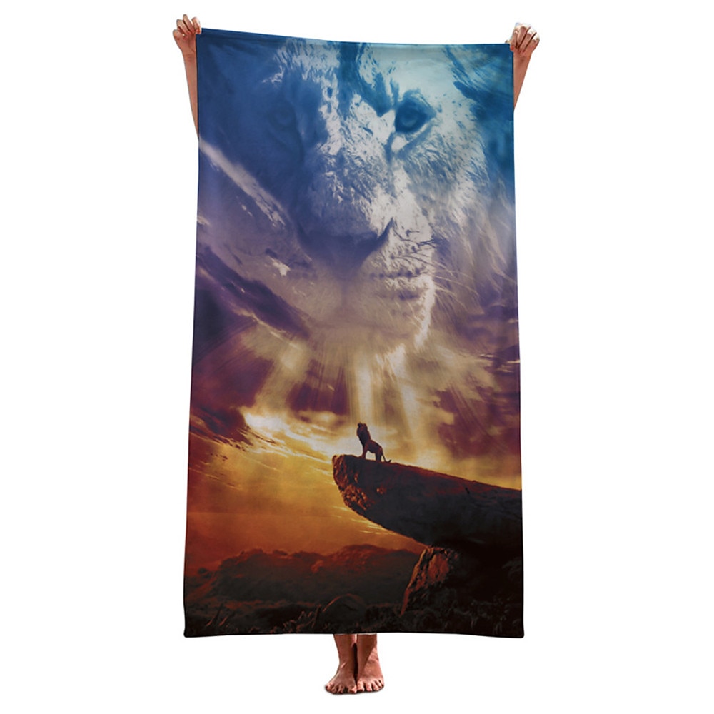 1PC Beach Swimming Towels Tiger Lion Wolf Cartoon Animal Pattern Printing Folded Quick-Dry Soft Towels Home Decor Travel 2025 - $12.99 –P13