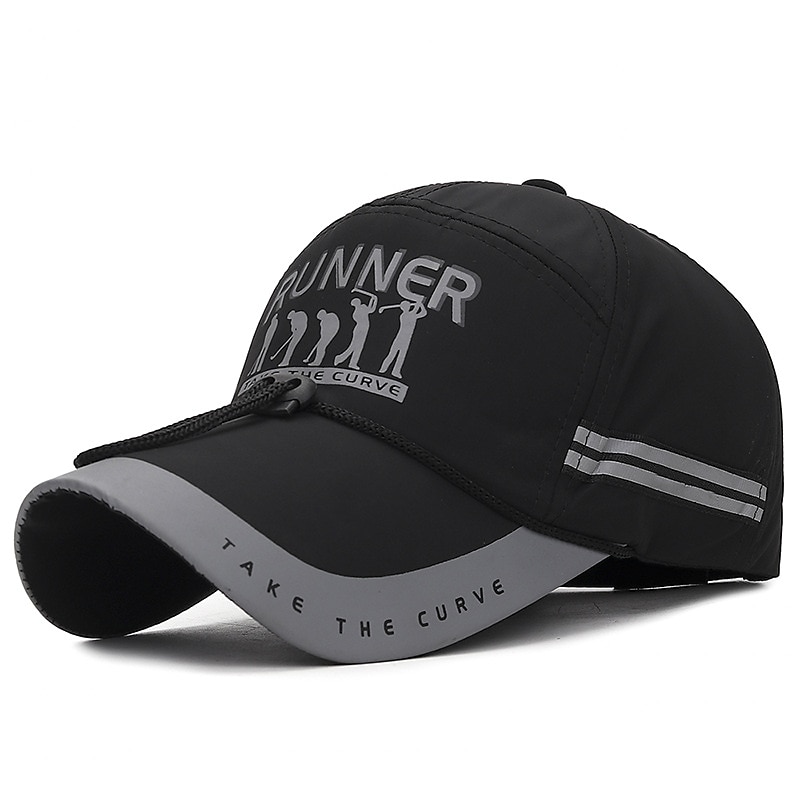 Herren Cap Basecap Kappe Schwarz Rote Polyester reflektierende Streifen Reise Strand Design Outdoor Urlaub Glatt Einstellbar Windundurchlässig 2025 - $11.49 –P6