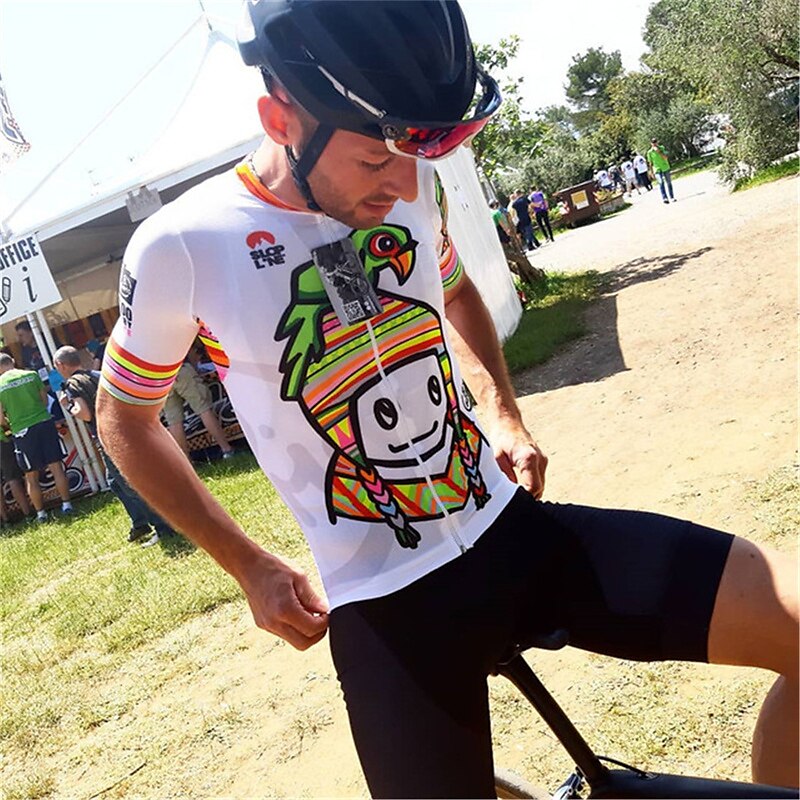 Voor heren Wielrenshirt Korte mouw Fietsen Shirt Kleding Bovenlichaam met 3 achterzakken Fietsen Ademend Sneldrogend Achterzak Zilver Donker Grijs Paars Grafisch Sport Kleding 2025 - $28.99 –P7