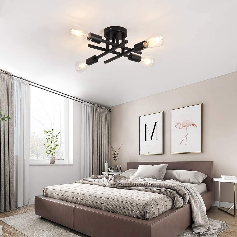 plafoniera led 4 lumini 38cm candelabru stil nordic sputnik design metal stil artistic finisaje pictate industrial bucatarie dormitor lumini camera copiilor alb cald 110-240v 2025 - $57.99 –P4