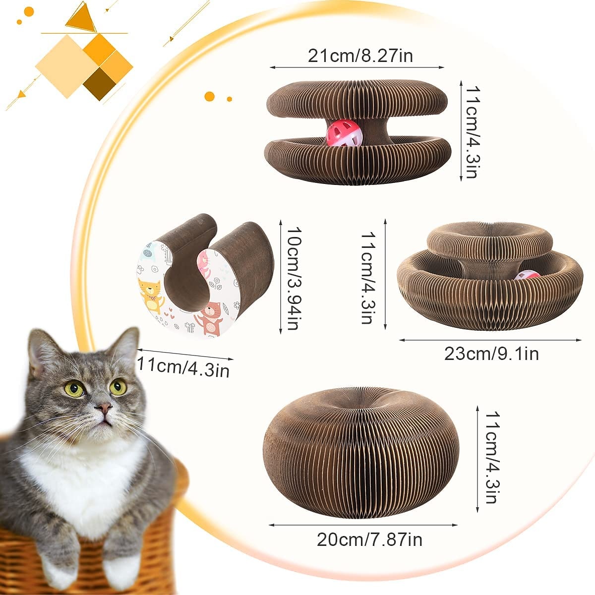 Magic Organ Cat Toy Cats Scratcher Scratch Board Round Corrugated Scratching Post Toys for Cats Grinding Claw Cat Accessories 2026 - $31.99 –P7