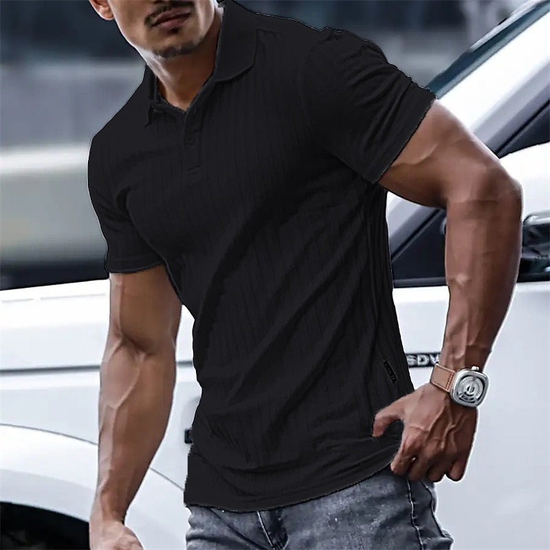 Herren Poloshirt Golfhemd Casual Festtage Kargen Kurzarm Modisch Basic Glatt Klassisch Sommer Regular Fit Marineblau Schwarz Weiß Gelb Grün Leicht Blau Poloshirt 2025 - $16.49 –P6