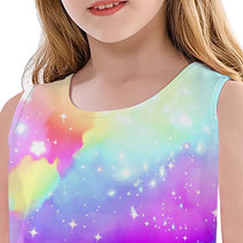 kinderkleidung Mädchen Kleid Graphic Einhorn Farbverlauf Ärmellos Outdoor Casual Modisch Kuschelig Täglich Polyester Übers Knie Casual kleid A Linie Kleid Tank-Top Kleid Sommer Frühling 3-12 Jahre 2025 - $13.99 –P4