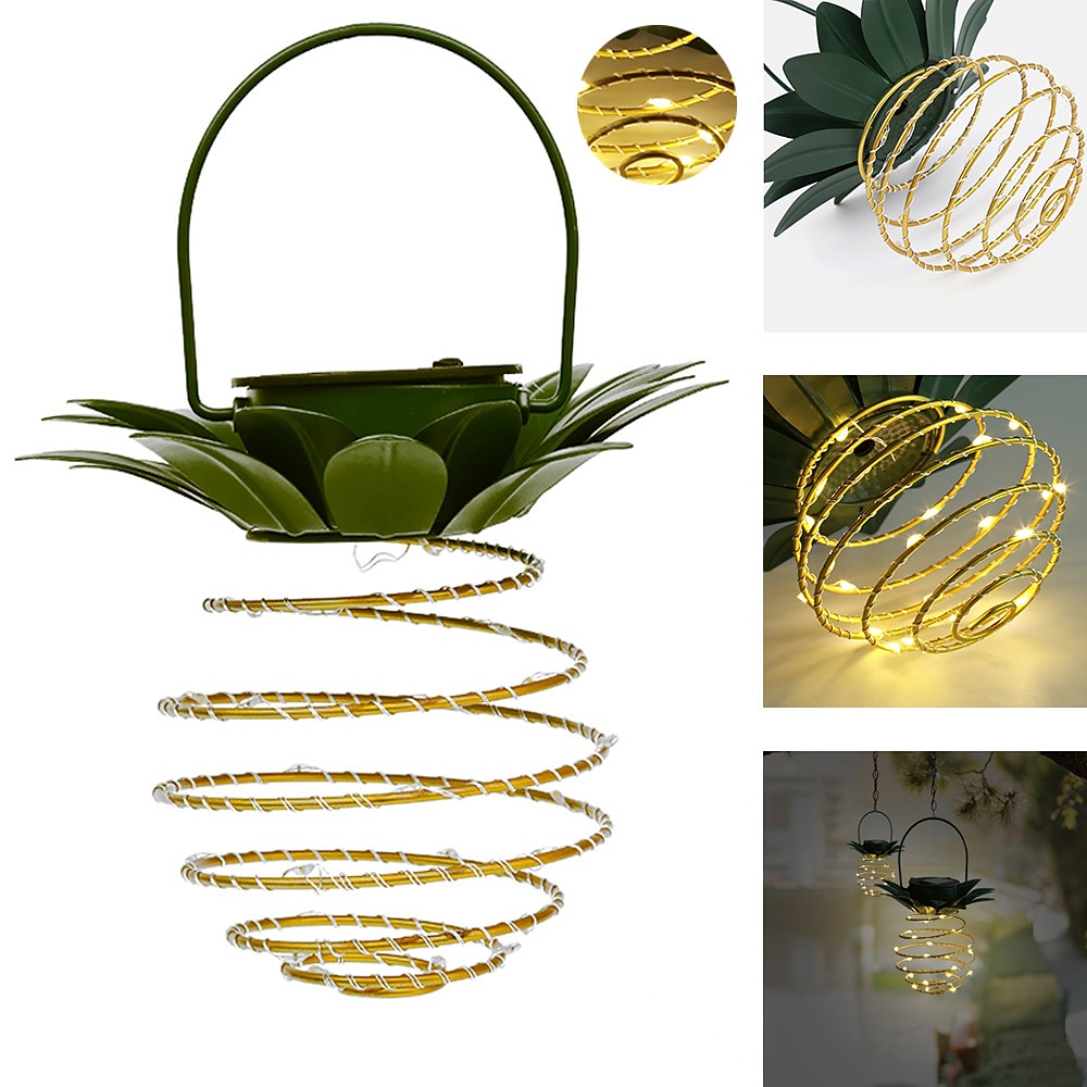 Lampada Solare Ananas Lanterna In Ferro Lampada Led In Filo Di Rame Lampada Da Esterno Impermeabile Da Giardino Decorativa A Sospensione del 2025 a $21.99 –P2
