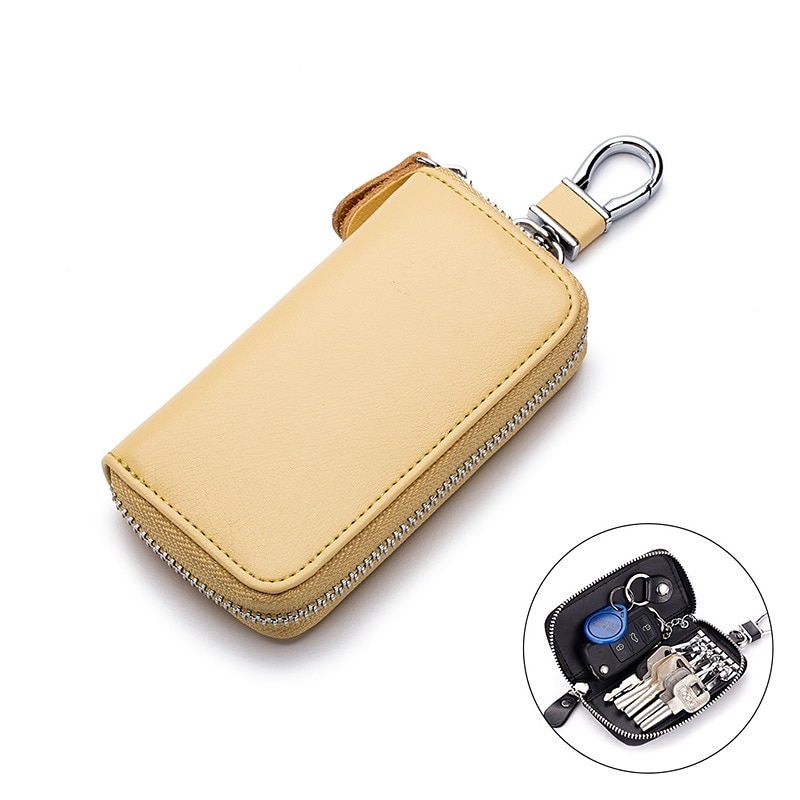 Cuero de vaca partido hombres mujeres llavero casa llavero bolsa organizador coche llave caso bolsa multifuncional pequeña cartera mini monedero 2025 - $14.99 –P9