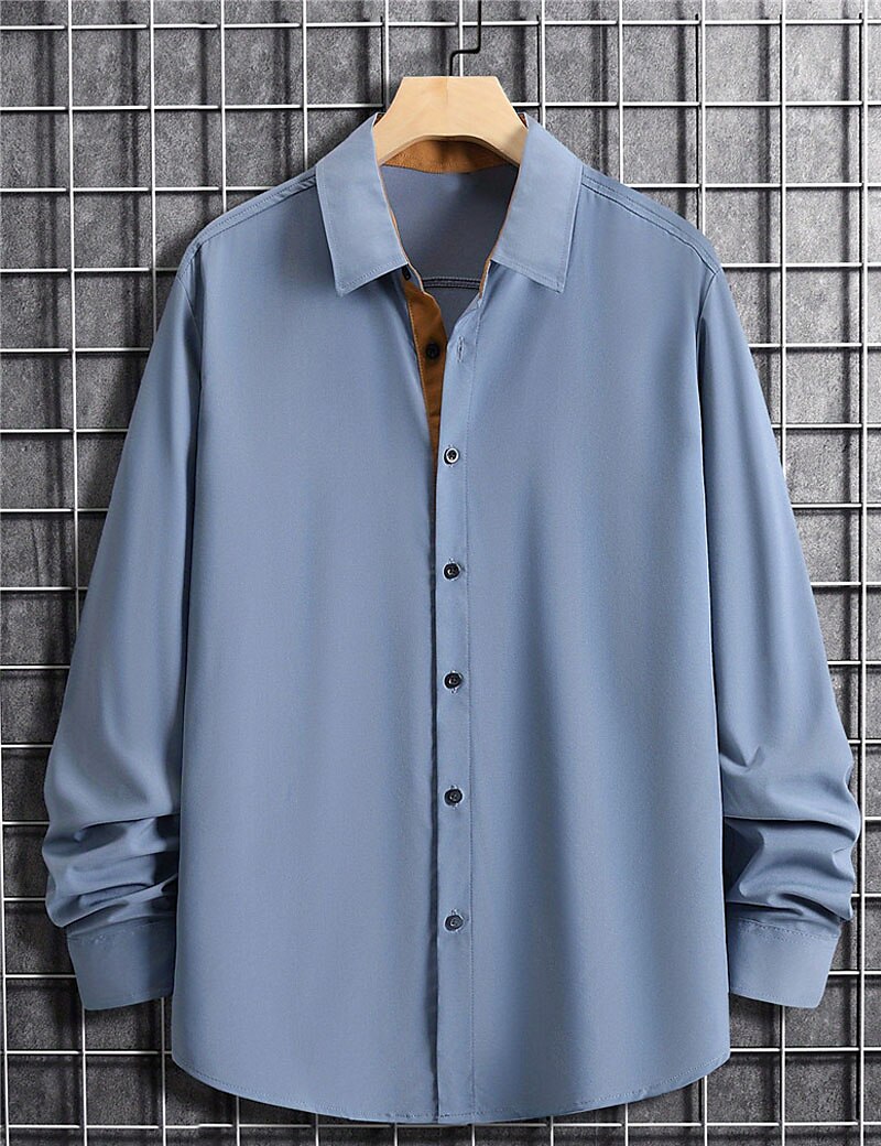 Per uomo Camicia Camicia estiva Camicia con bottoni Maglietta informale Camicia da spiaggia Blu Verde Grigio Manica lunga Color Block Bavero Giornaliero Da mare Abbigliamento Di tendenza Informale del 2025 a $21.99 –P2