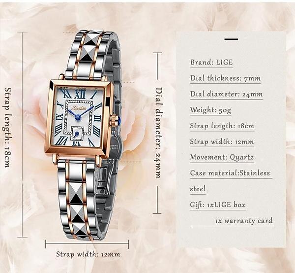 2023 Brand Women Watches Fashion Square Ladies Quartz Watch