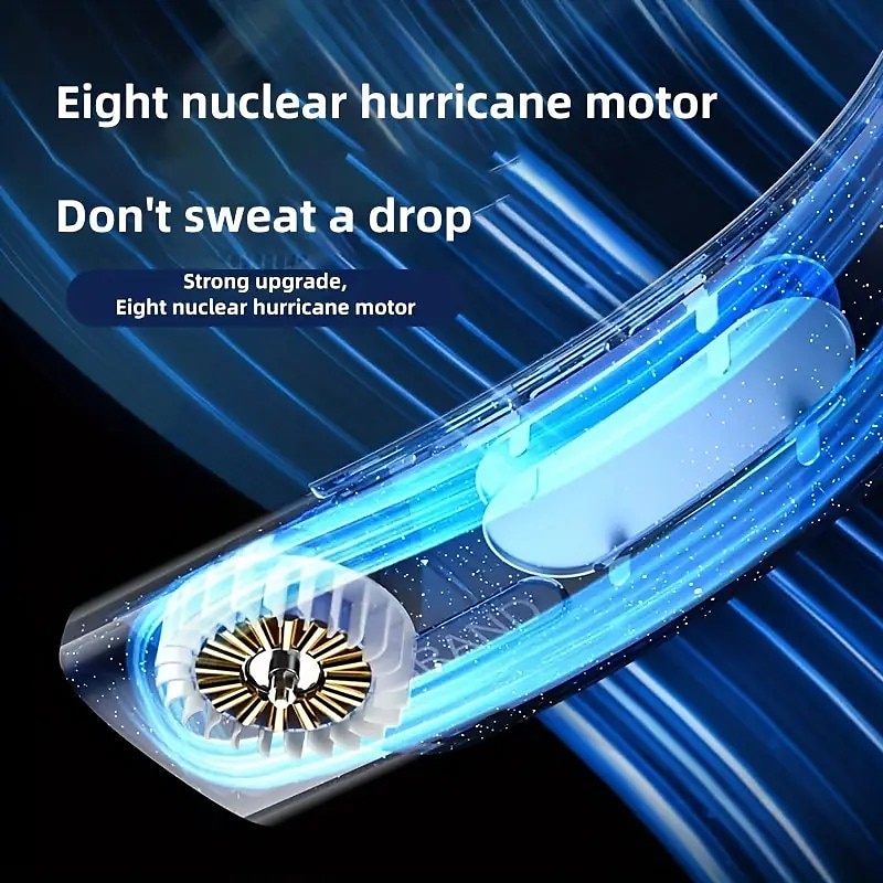 Portable Hanging Neck Fan with Colorful Light USB Charging 5 Gears Brush Motor Leafless Hanging Neck Fan Rechargeable Mute Refrigeration Air Conditioning Outdoor Cooling Fan 2025 - $23.99 –P3