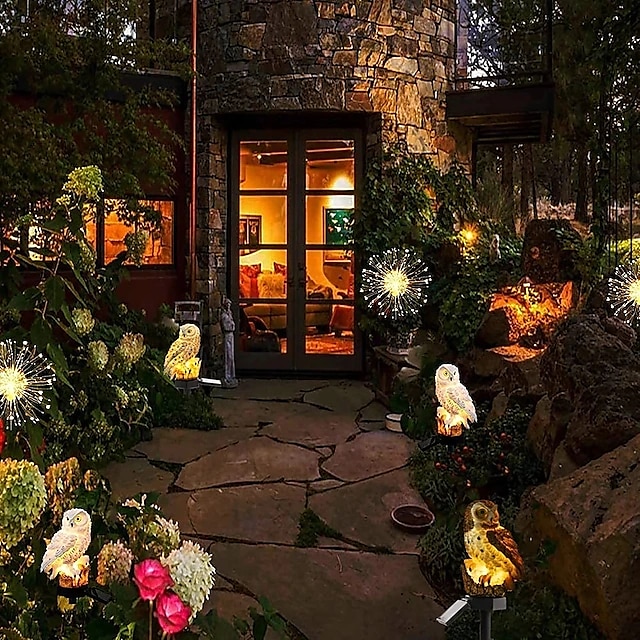 2025年 ソーラーガーデンライト フクロウオウム 芝生ライト ソーラーライト 防水ソーラーledライト 屋外装飾 ソーラーランプledライト コレクション – $17.49 –P2