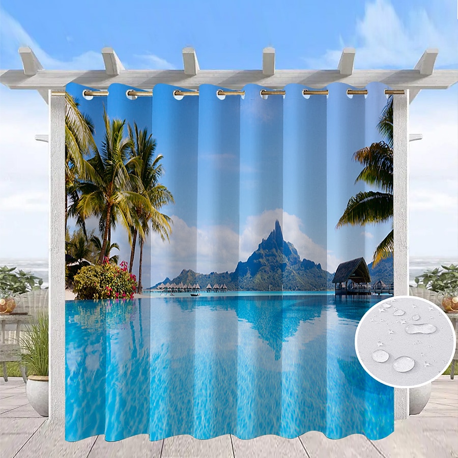 vanntette utendørs gardiner for innendørs bryllup terrasse tykke privat grommet gardiner for bryllup soverom, stue, veranda, pergola, cabana, 1 panel 2025 - $30.99 –P18