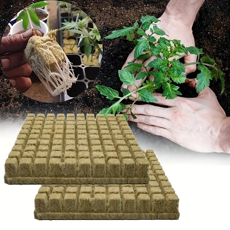 100 unids/bolsa mini compresa base prácticos cubos de lana de roca bloques de medios multifunción jardín cultivo hidropónico cultivo sin suelo 25x25x25mm 2025 - $13.99 –P1