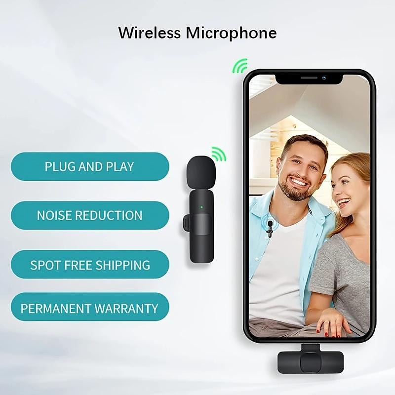 Micro-cravate sans fil pour smartphone 3,5 mm plug and play mini micro pour le streaming en direct enregistrement de jeu réduction automatique du bruit de 2025 ? $23.99 –P6