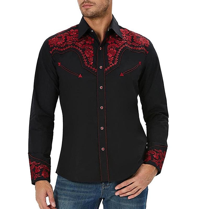 Set mit West-Cowboy-Hemd, PU-Weste, Weste, Herren, 2-teilig, Outfits, Langarm, lässig, Button-Down-Hemd, Retro-Vintage-Party, Karneval, Cosplay-Kostüm 2025 - $57.99 –P9