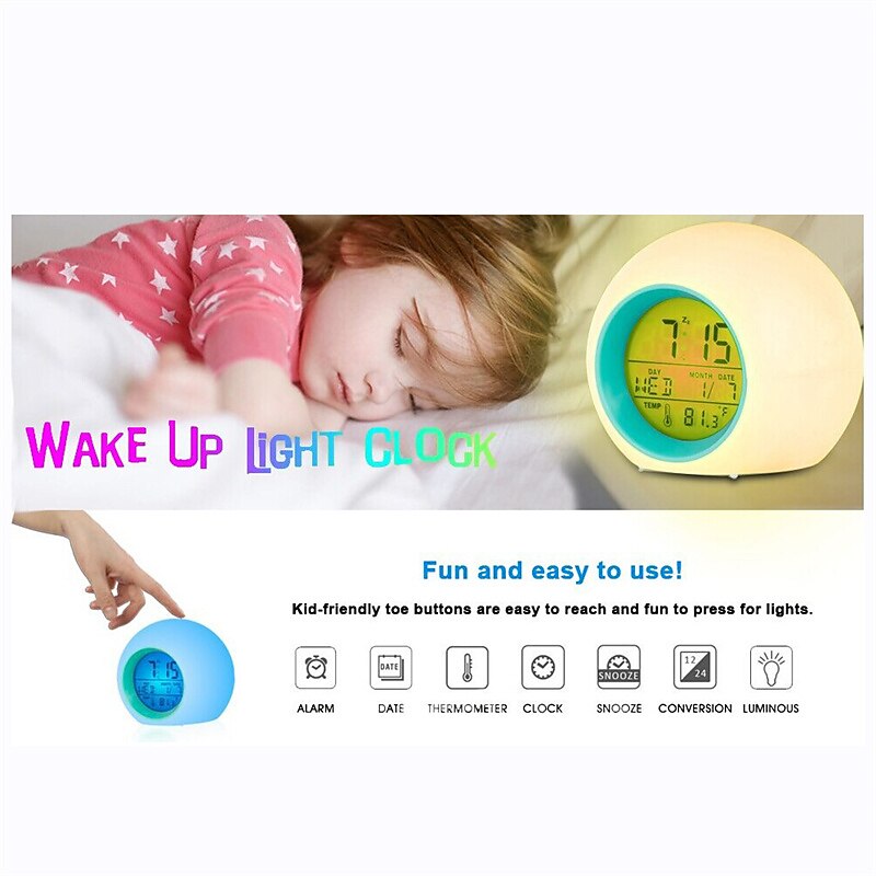 Buy Alarm Clock Digital Wake Up Temperature Snooze Timer Kids