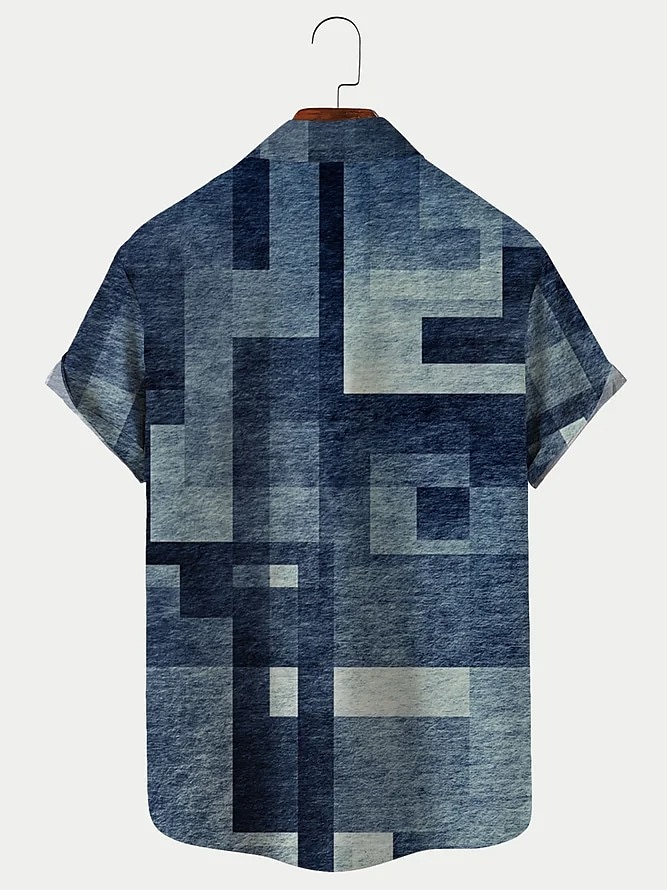 Bărbați Tartan / Carouri Model Geometric Epocă Cămașă Camașă cu nasturi Manșon scurt Modă Designer Casual Vacanță Zilnic Ieșire Primavara vara Răsfrânt Imprimeu Albastru Verde Galben Albastru piscin 2025 - $22.99 –P10