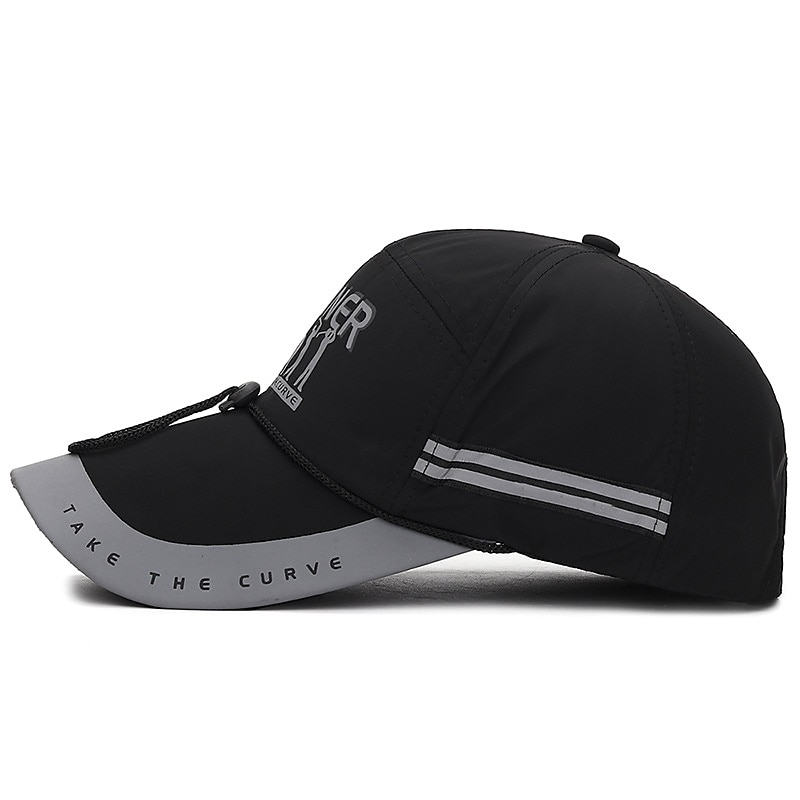Herren Cap Basecap Kappe Schwarz Rote Polyester reflektierende Streifen Reise Strand Design Outdoor Urlaub Glatt Einstellbar Windundurchlässig 2025 - $11.49 –P8