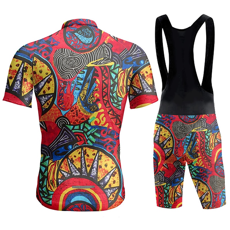 Per uomo Maglia con salopette corta da ciclismo Manica corta Ciclismo da montagna Cicismo su strada Giallo Rosso Azzurro cielo Pop art Bicicletta Completo tuta Pad 3D Traspirante Asciugatura rapida del 2025 a €39.99 –P13