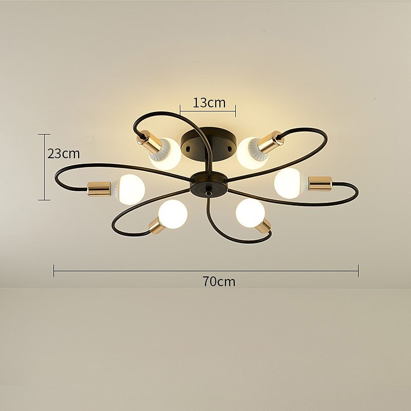 LED-Deckenleuchte, 6/8-flammig, dimmbar mit Fernbedienung, Unterputz-Deckenleuchte, Acryl-Lampenschirm, Kronleuchter, Schlafzimmer, Wohnzimmer, Blumenform, Schwarz/Weiß, 110–240 V 2025 - $129.99 –P6
