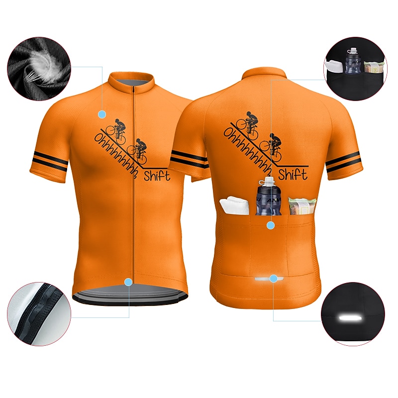 Men's Cycling Jersey Graphic Letter & Number Funny Short Sleeve Bike Jersey Top with 3 Rear Pockets Mountain Bike MTB Road Bike Cycling Quick Dry Reflective Strips Back Pocket Moisture Wicking Sports 2025 - $29.99 –P3