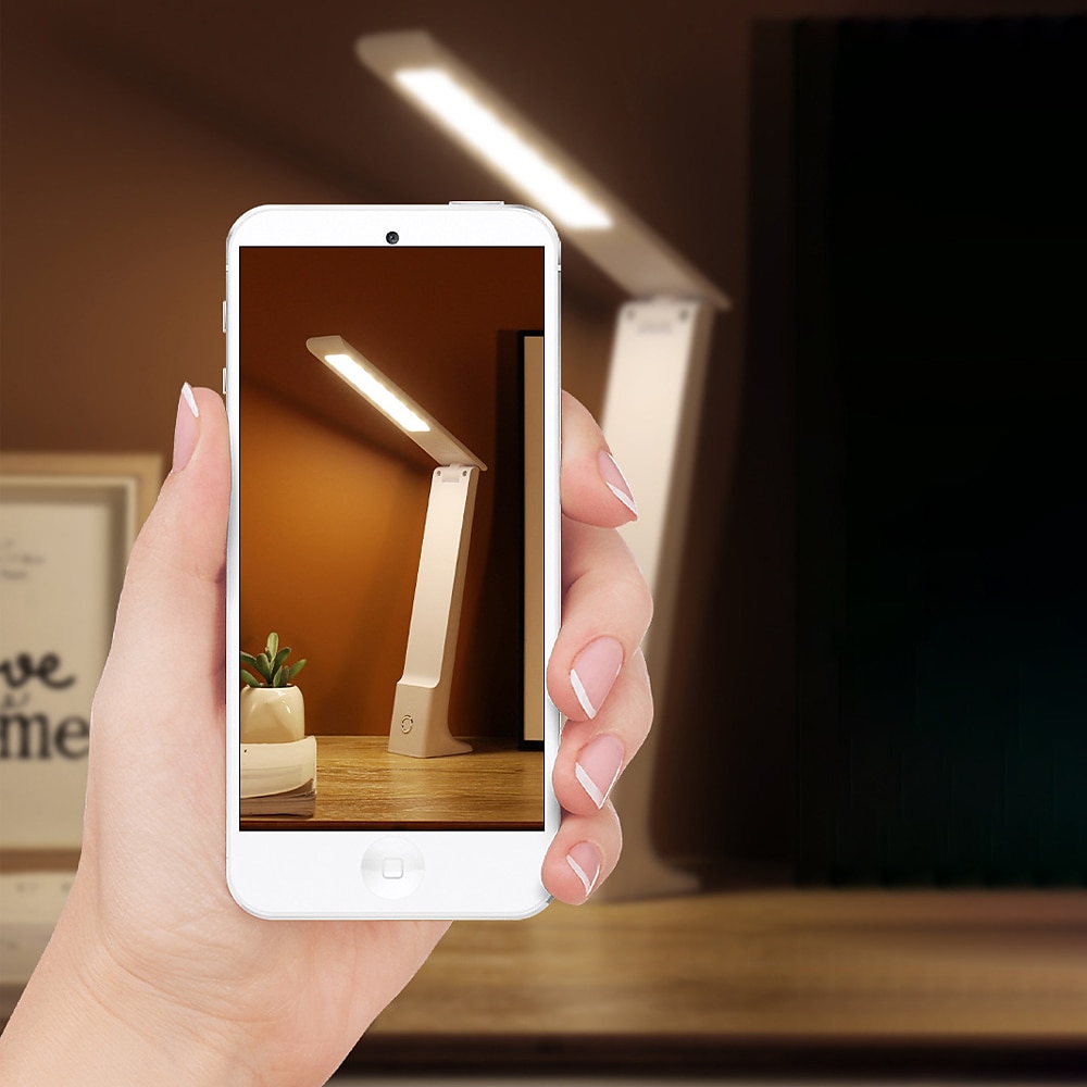 bærbar led sammenleggbar skrivebordslampe 3 farger berøringsdimbar bordlampe usb oppladbar leselys ved nattbord for kontorarbeid 2025 - $24.99 –P3