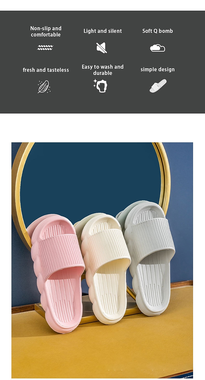 Women's Platform Cloud Slippers Solid Color Open Toe Non-slip Slides Shoes Indoor Bathroom Shoes 2025 - $19.99 –P4