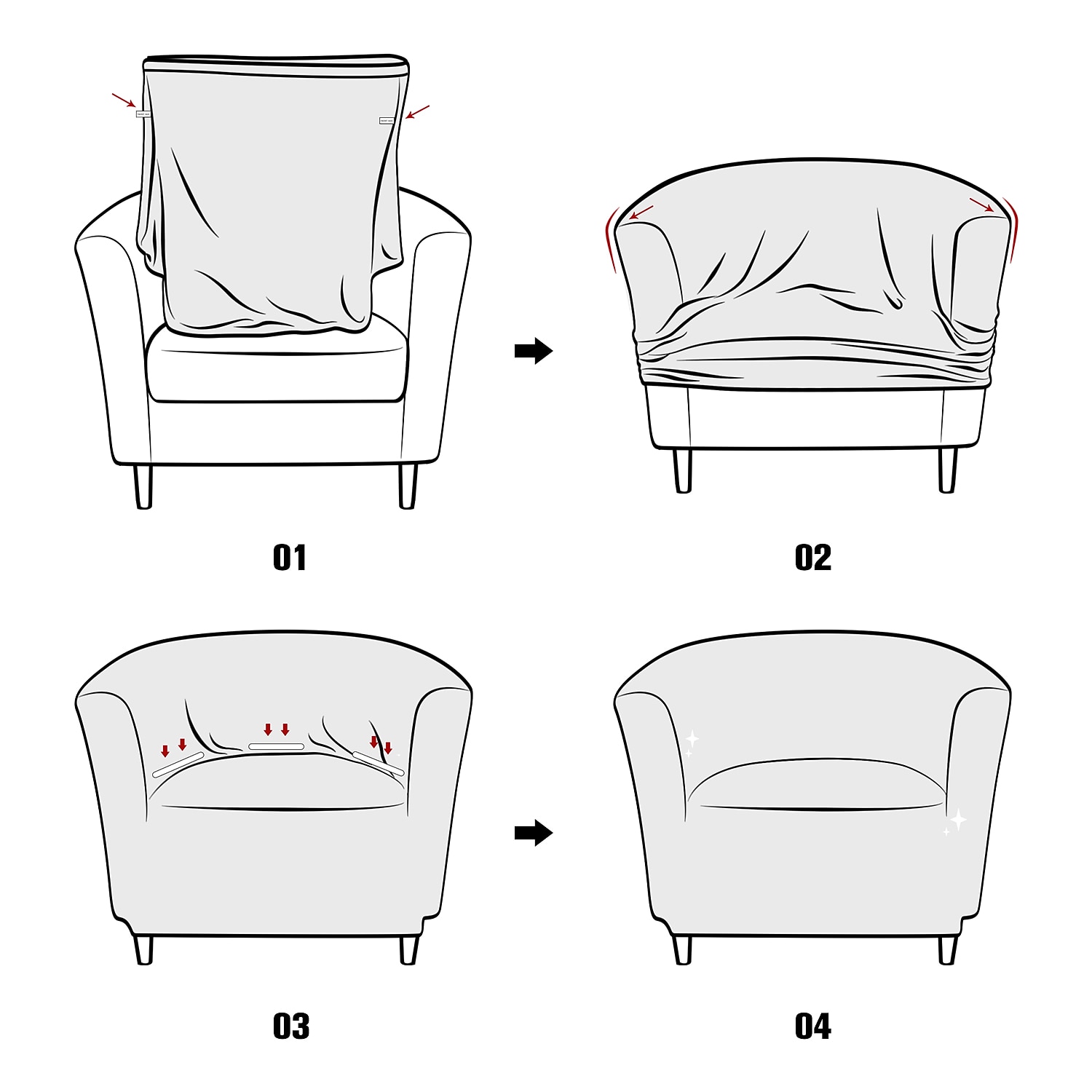 Club Chair Cover Barrel Chair Slipcover Burgundy Stretch Tub Chair Slipcover, Arm Chair Sofa Cover For Dogs Pet, Washable Couch Furniture Protector Soft Durable 2025 - $36.99 –P2