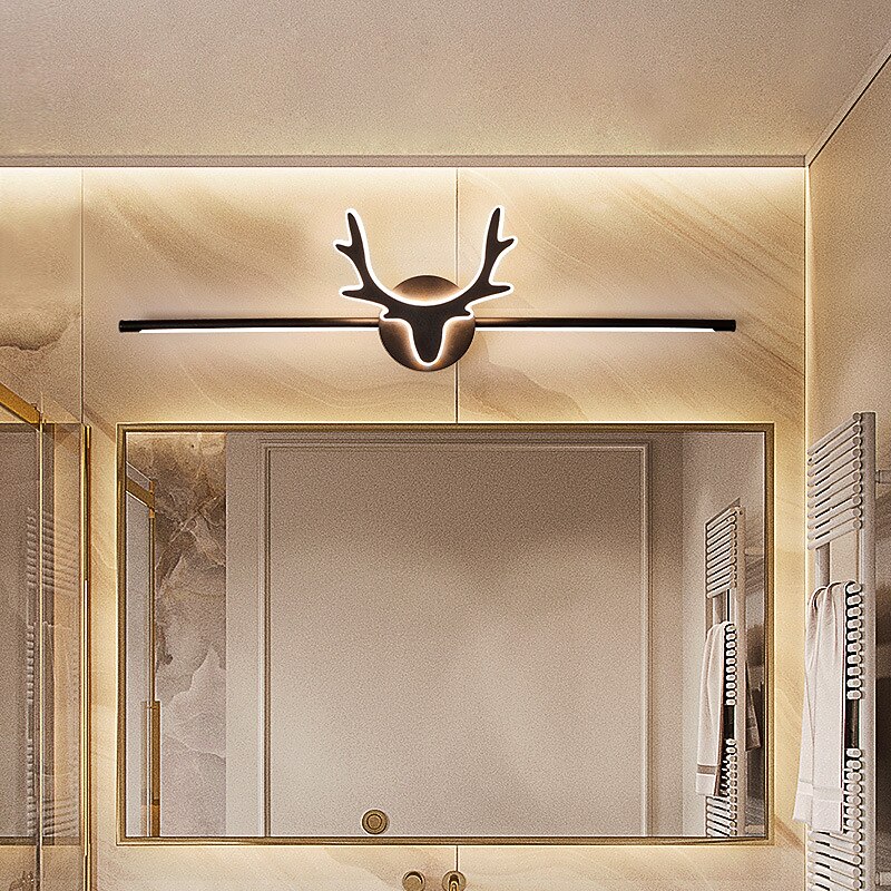 lampada frontale a specchio a led vanity light 80cm 20w applique da parete per camera da letto semplice moderna bagno alluminio acrilico nero ip20 110-240v del 2025 a $248.89 –P4