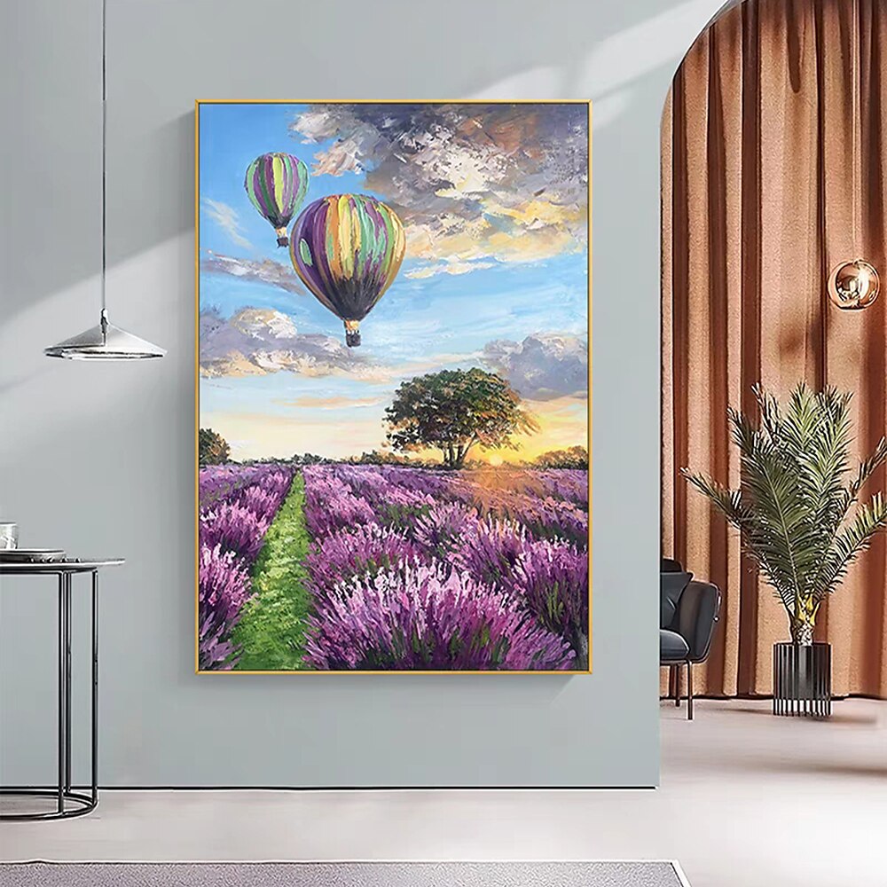 Mintura Handmade Hot Air Balloon Oil Paintings On Canvas Wall Art Decoration Modern Abstract Picture For Home Decor Rolled Frameless Unstretched Painting 2025 - $116.99 –P7