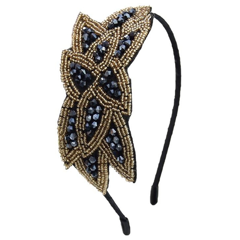 1920s Flapper Headbands for Women 20s Vintage Headpiece Rhinestone Beaded Leaf Hairband Hair Accessory 2025 - $10.49 –P8