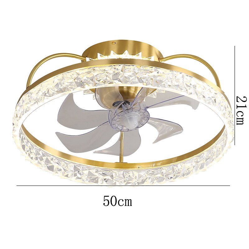 Ceiling Fan with Light Dimmable Circle Design Crystal 50cm 6 Wind Speeds Modern Ceiling Fan for Bedroom, Living Room App & Remote Control 110-240V 2025 - $331.09 –P6