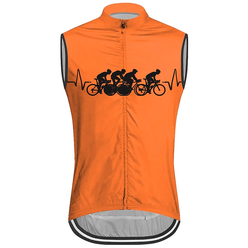 בגדי ריקוד גברים ווסט לרכיבה חולצת ג'רסי לרכיבה גראפי מצחיק ללא שרוולים אופנייים אפוד ג'רזי צמרות עם 3 כיסים אחוריים רכיבת הרים רכיבת כביש ייבוש מהיר כיס אחורי פתילת לחות נושם ספורט שחור צהוב אדום 2026 - $26.99 –P2