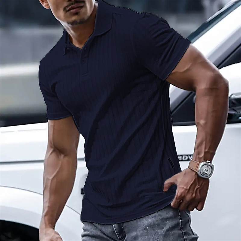 Herren Poloshirt Golfhemd Casual Festtage Kargen Kurzarm Modisch Basic Glatt Klassisch Sommer Regular Fit Marineblau Schwarz Weiß Gelb Grün Leicht Blau Poloshirt 2025 - $16.49 –P5