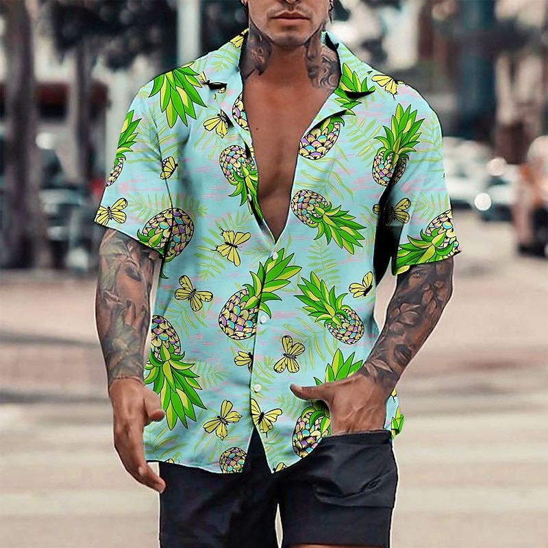 Green Bay Packers Men Hawaiian Summer Wear Button-down Shirts