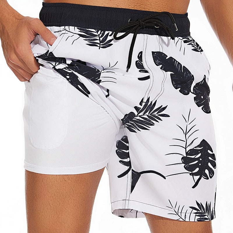 Homme Maillots de Bain short de bain Short de bain Plein Confort Respirable Extérieur du quotidien Sortie Mode Décontractées Azur Noir de 2025 ? $20.99 –P5