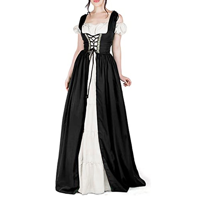 Retro / vintage Keskiaika Renessanssi Chemise Päälysasu Viikinki irlantilainen Haltia Kaksiosainen Naamiaispuku Naisten Kelttiläinen Merirosvo Fantasia Halloween Naamiaiset Loma Rento / arki 2026 - $45.99 –P8