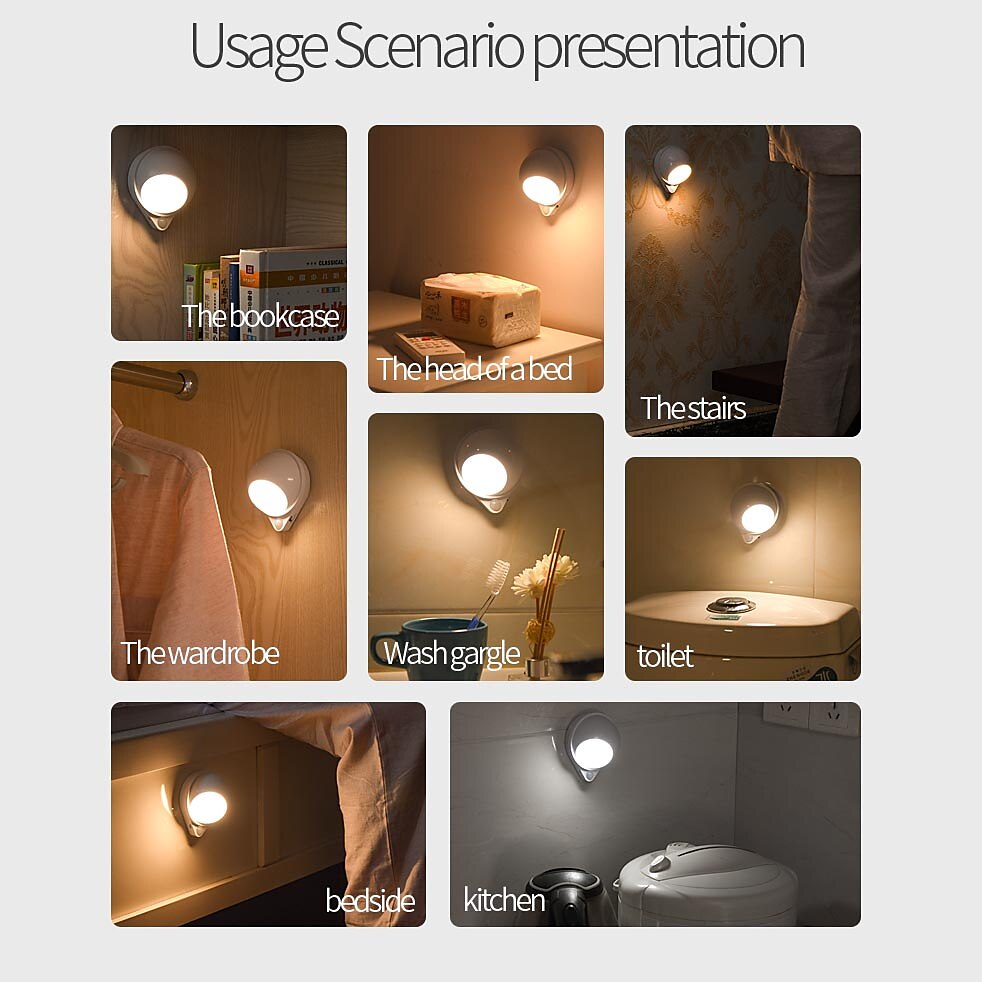 bewegingssensor licht led nachtlampje usb oplaadbare nachtlamp voor keukenkast garderobe lamp trapkast wandlamp 2025 - $19.99 –P9