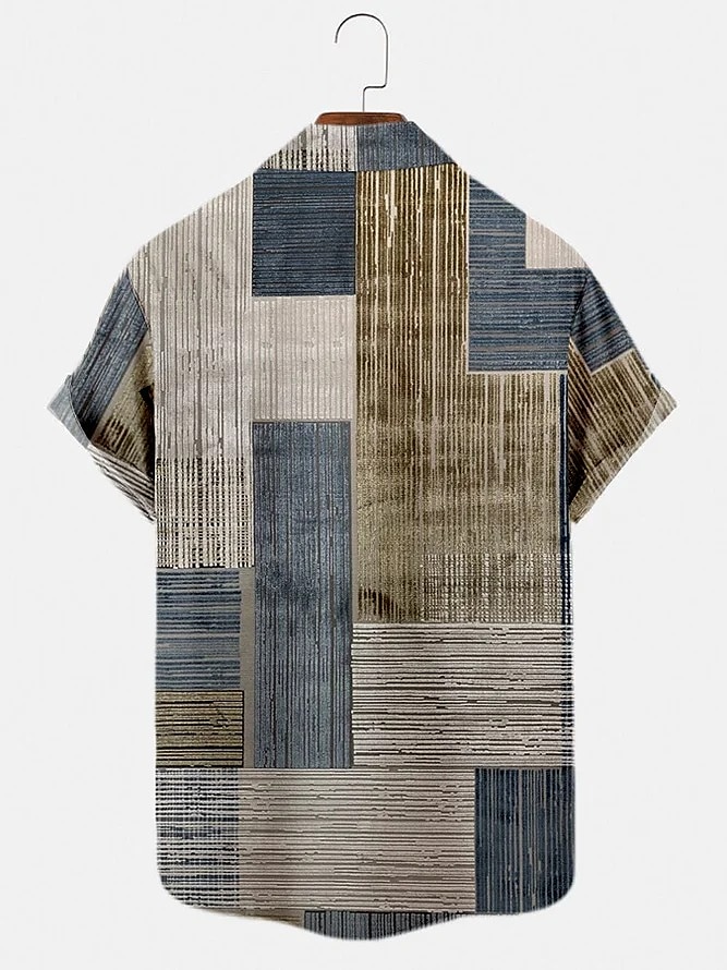 Bărbați Tartan / Carouri Model Geometric Epocă Cămașă Camașă cu nasturi Manșon scurt Modă Designer Casual Vacanță Zilnic Ieșire Primavara vara Răsfrânt Imprimeu Albastru Verde Galben Albastru piscin 2025 - $22.99 –P12