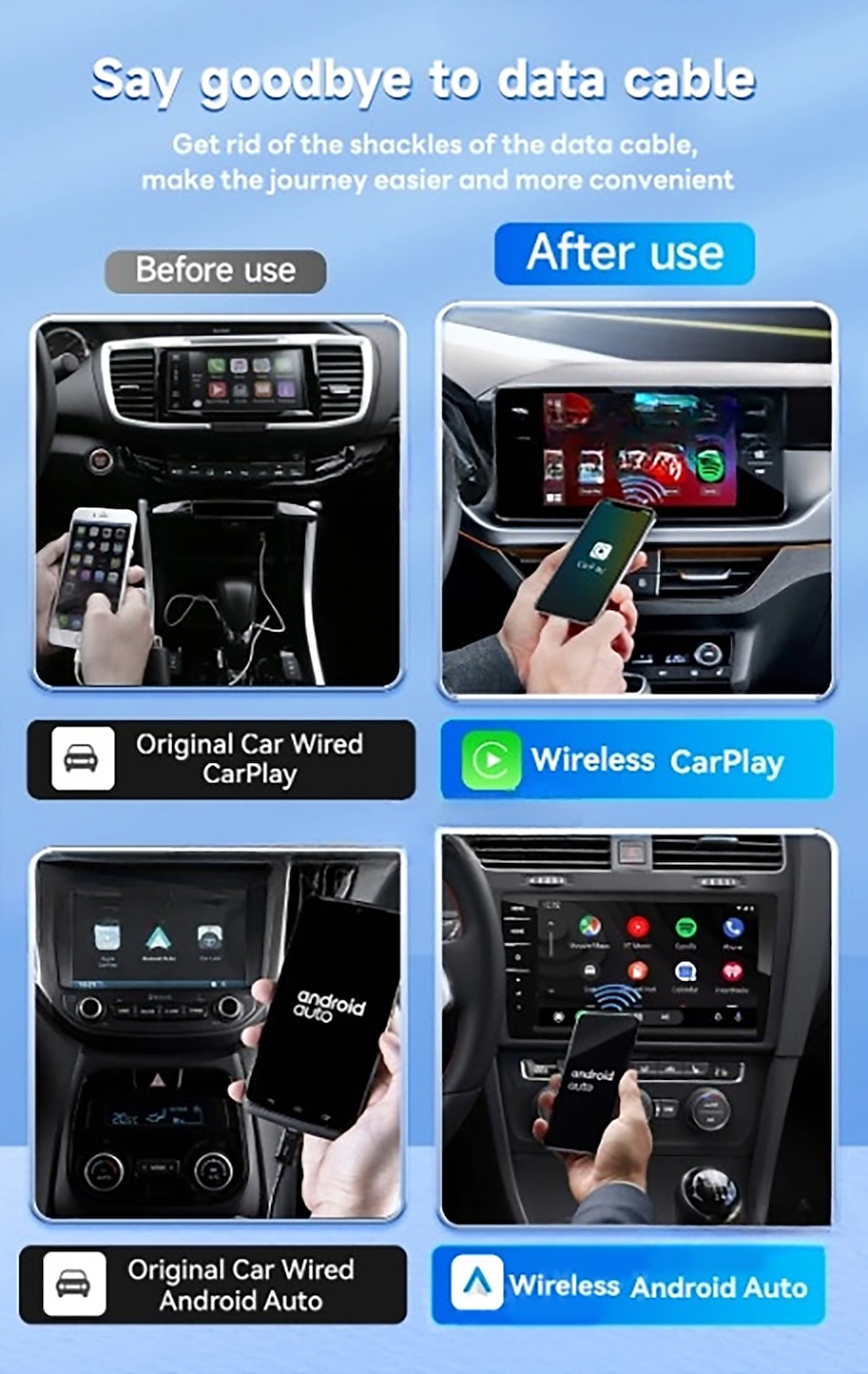 CarlinKit 5.0 CarPlay Android Auto Wireless Adapter Portable Dongle for OEM  Car Radio with Wired CarPlay/Android Auto 2023 Newest CPC200-2AIR Available  for Android Phones and iPhones 2024 - $83.99