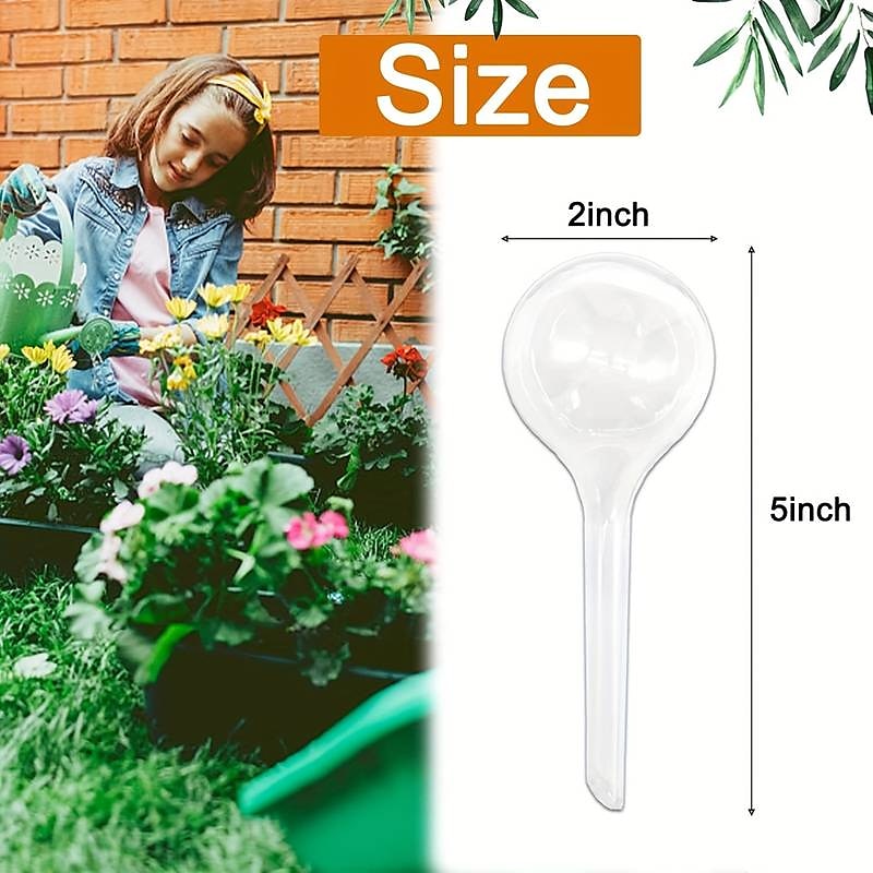 6pcs Plant Watering Globes Self Watering Bulbs PVC Automatic Watering Balls Plant Watering System Clear Plant Waterer For Indoor And Outdoor 5.1inch.zip 2025 - $10.99 –P4