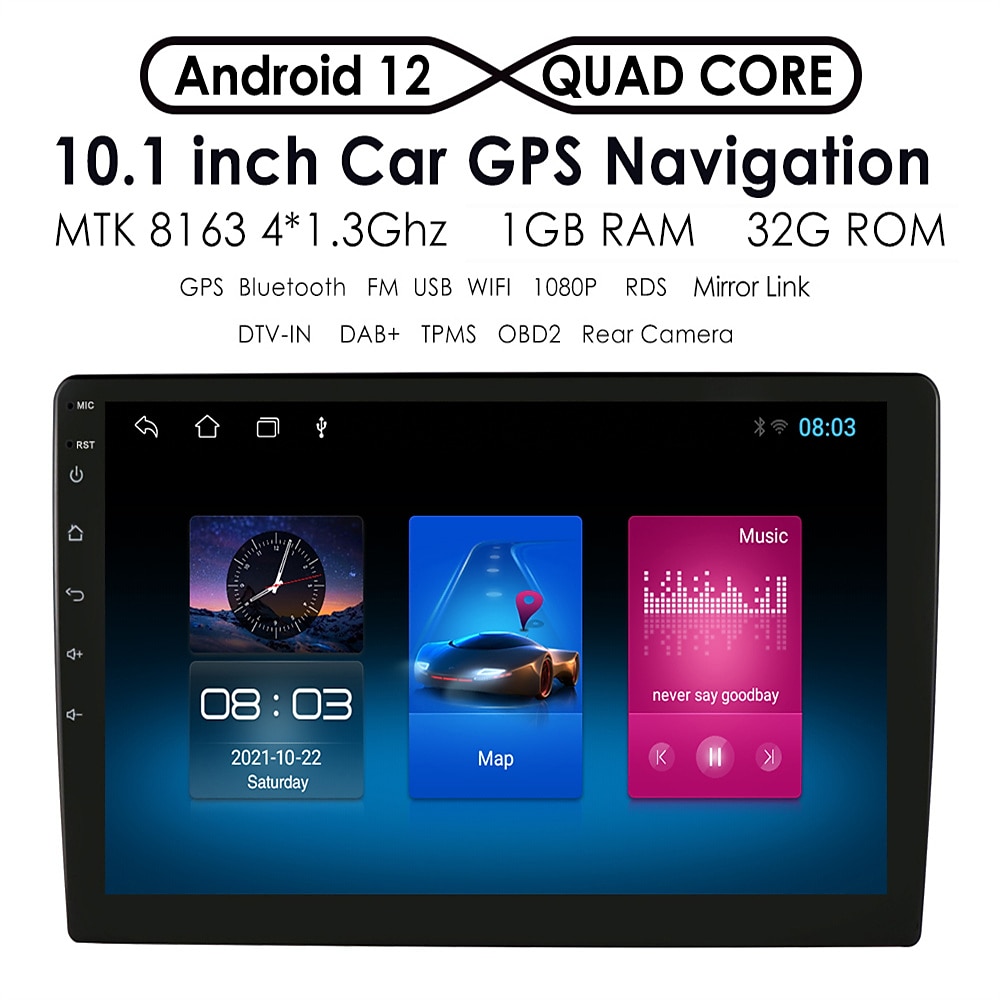 Android 12 2 Din for Universal Car Radio Multimedia Player GPS Navigation Car Audio Stereo Head Unit 10.1 Inch Speakers wifi 2025 - $123.99 –P1