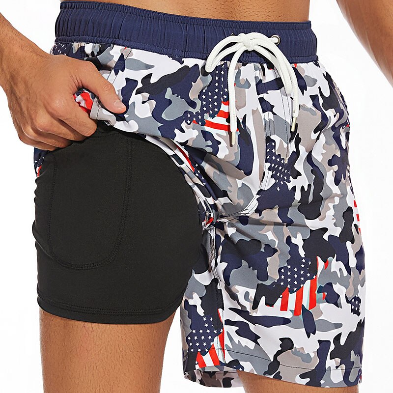 Homme Maillots de Bain short de bain Short de bain Plein Confort Respirable Extérieur du quotidien Sortie Mode Décontractées Azur Noir de 2025 ? $20.99 –P4