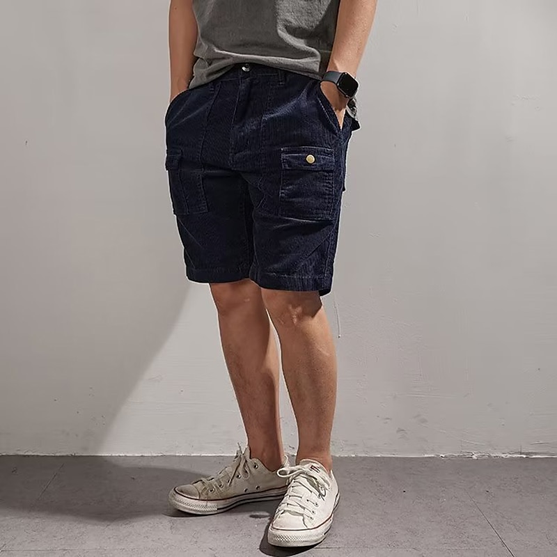 Herren Cargo Shorts Kurze Hosen Cordshorts Glatt Komfort Atmungsaktiv Outdoor Täglich Ausgehen Modisch Brautkleider schlicht Grün Khaki 2025 - $22.99 –P6