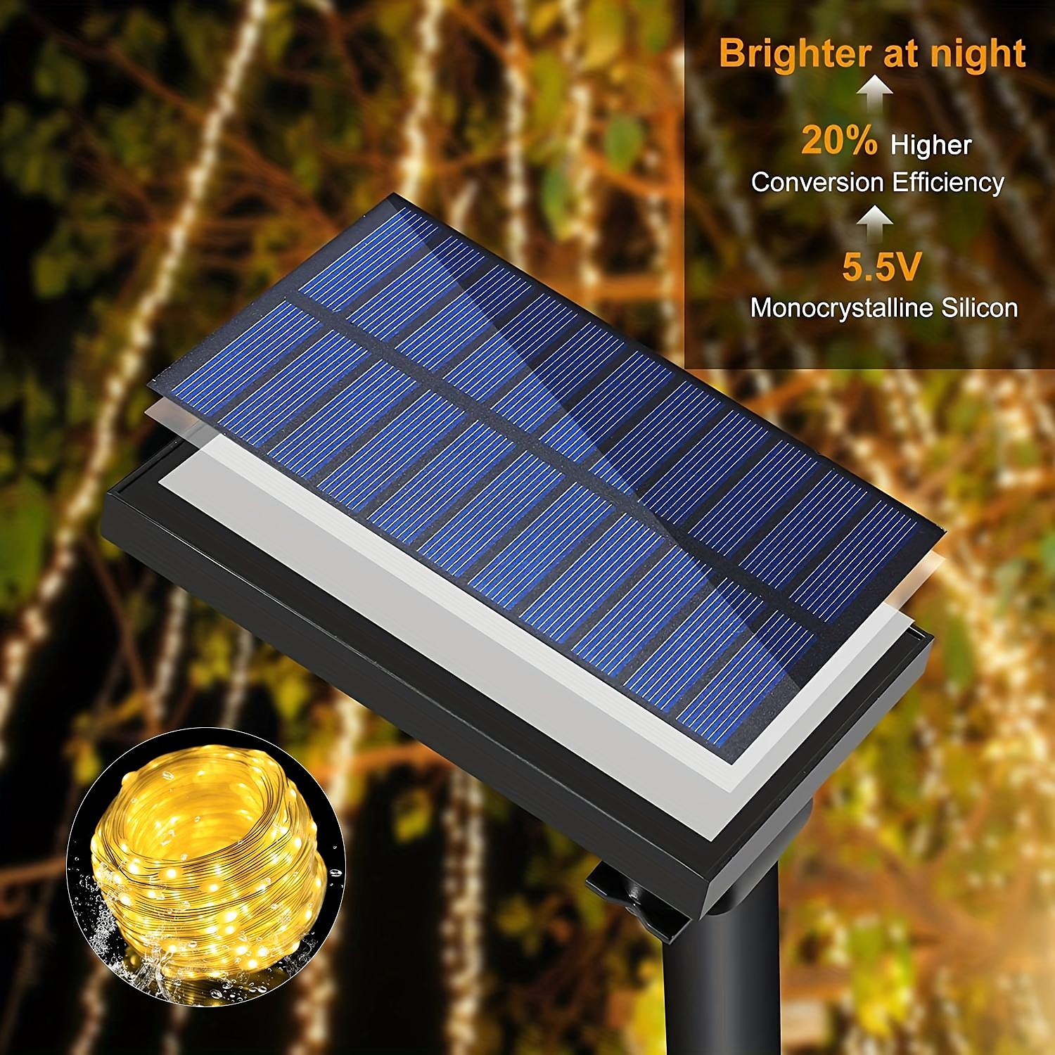 3*3M 300 LEDs Solar Curtain Light Outdoor Remote Control Light 8 Lighting Modes Fairy Lights IP65 Waterproof Leather Thread Lights Christmas Party Wedding Home Bedroom Garden Wall Decor 2025 - $34.99 –P4