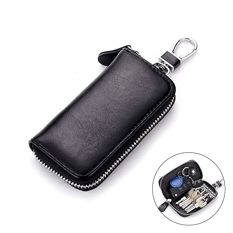 Cuero de vaca partido hombres mujeres llavero casa llavero bolsa organizador coche llave caso bolsa multifuncional pequeña cartera mini monedero 2025 - $14.99 –P10