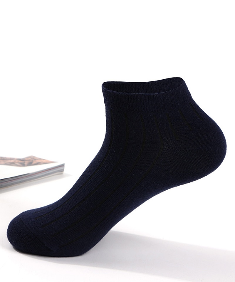 Per uomo 2 coppie Sopra la caviglia Sotto la caviglia Nero Bianco Colore Liscio Da tutti i giorni Da mare Fine settimana Medio spessore Estate Primavera & Autunno Moda Informale del 2026 a $2.99 –P10