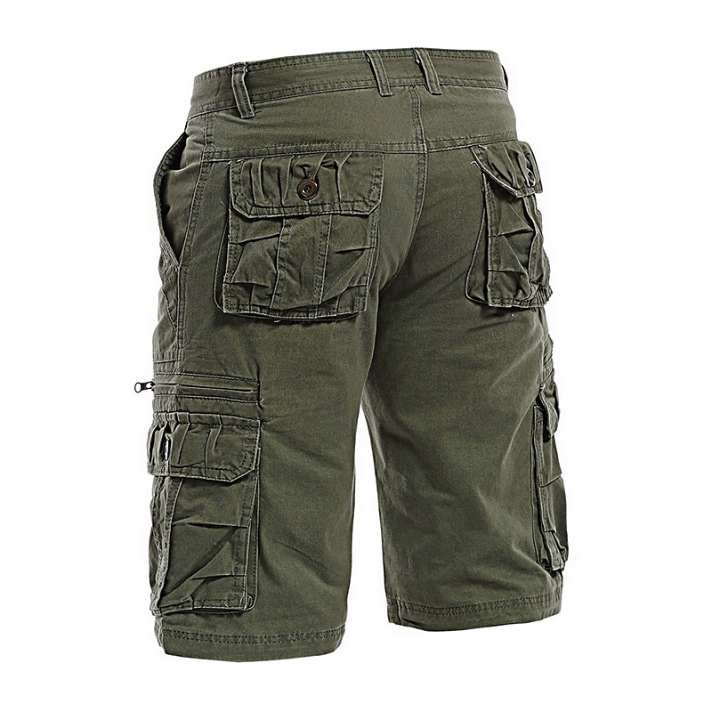 Voor heren Cargoshorts Wandelshorts Zak met rits Flap zak Effen Comfort Ademend Buiten Dagelijks Uitgaan Modieus Casual Zwart Leger Groen 2025 - $36.99 –P13